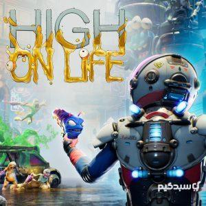 تصویر گیم‌پلی High On Life روی پلی استیشن 5 با تیراندازی اسلحه‌های سخنگو در محیط کیهانی رنگارنگ