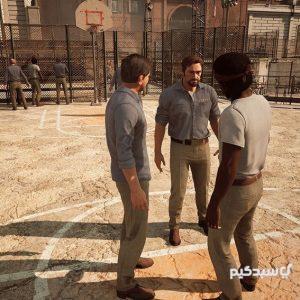 کاور اصلی بازی A Way Out برای PS4 و PS5، نمایش دو شخصیت لئو و وینسنت در حال فرار